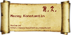 Mezey Konstantin névjegykártya